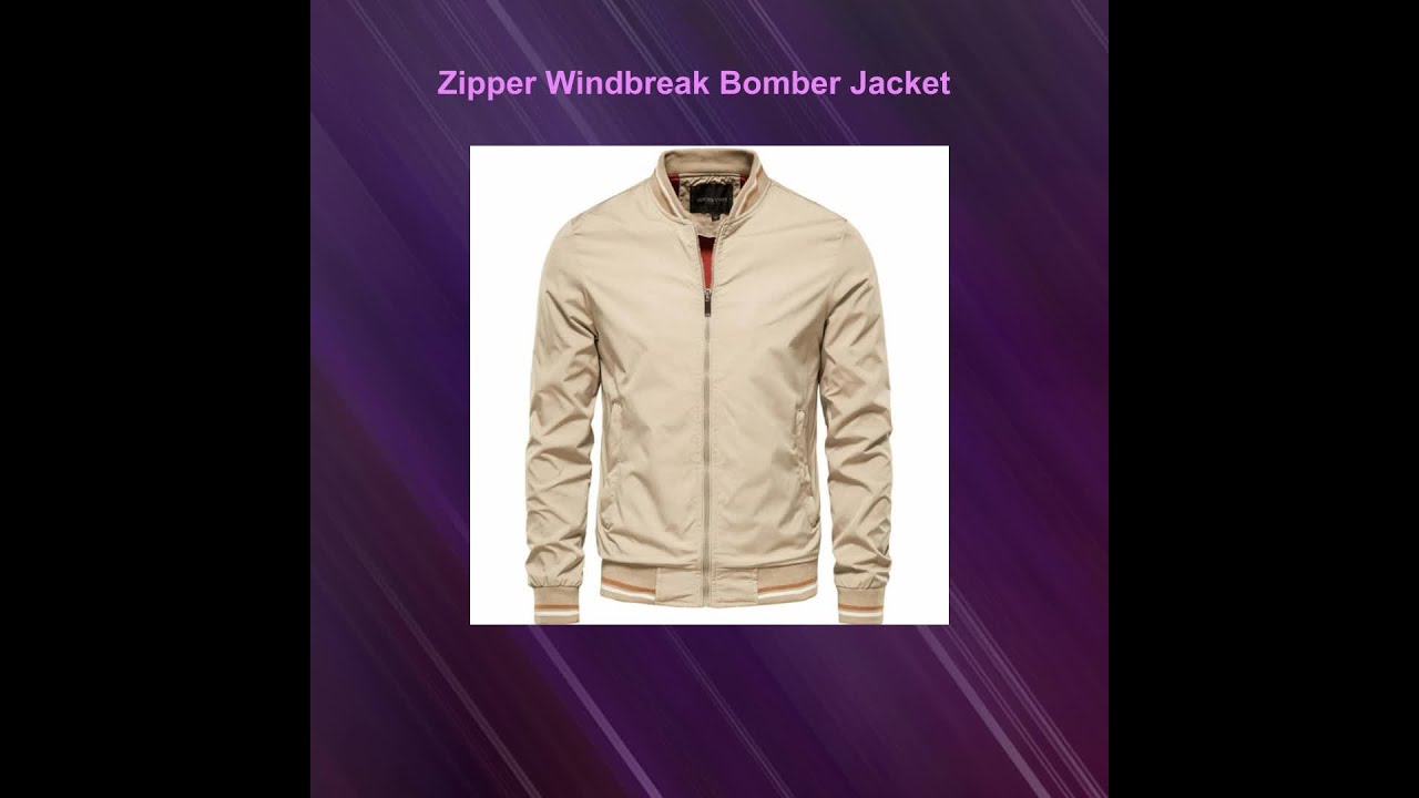 Zipper Windbreak Bomber Jacket