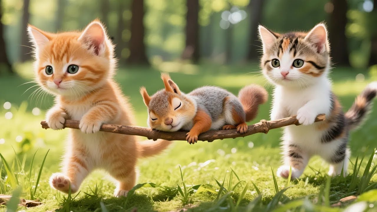 Ginger and MooMoo Rescue a Fainted Little Squirrel🐿️💕