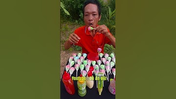 Ăn Kẹo Mút Hoa Hồng chấm Wasabi , Mắm Tôm , Tương Ớt Siêu Cay