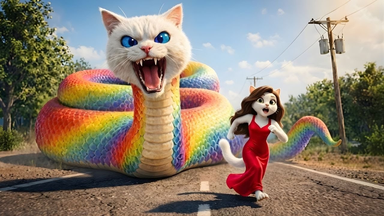 🐍🥺🐱 A Tiny Kitten Meets a Snake… A Heartbreaking Scene That Will Make You Cry | AI Cat Story