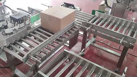 Zebra printing online carton side printing barcode labeling machine #labelingequipment #labeling