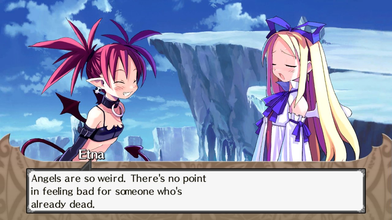 Disgaea PC (PC) Etna Mode Cutscene 23 Flonne Questions Etna's Feelings
