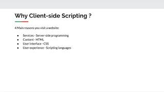 HTML Tutorial - Lecture 1 Client-Side Scripting, Reasons for visiting a website