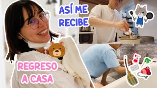 REGRESANDO A CASA CON BEBÉ  ASÍ ME RECIBE MI ESPOSO ‍❤‍ REACCIÓN DE LOS GATOS  | Juli