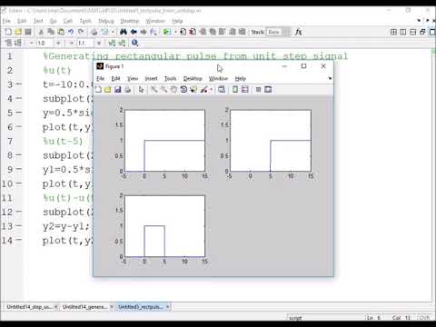 110-Generation of rectangular pulse from unit step signal by using MATLAB