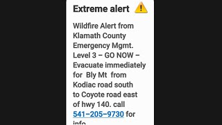 Klamath County, OR - Wildfire Alert for the Golden fire (Description)