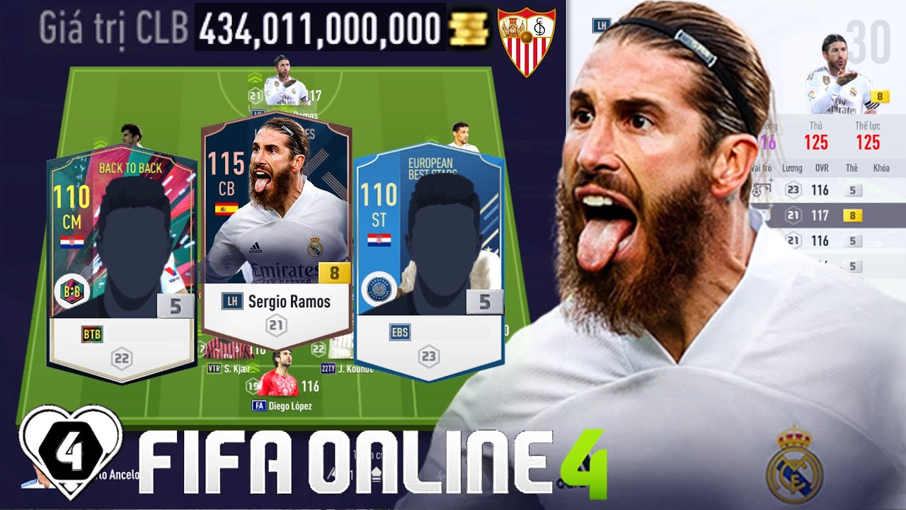 Siêu Tiền Đạo SERGIO RAMOS LH +8, I Love Xây Dựng Đội Hình SEVILLA 400 Tỷ FO4 Khủng Nhất Tầm Giá