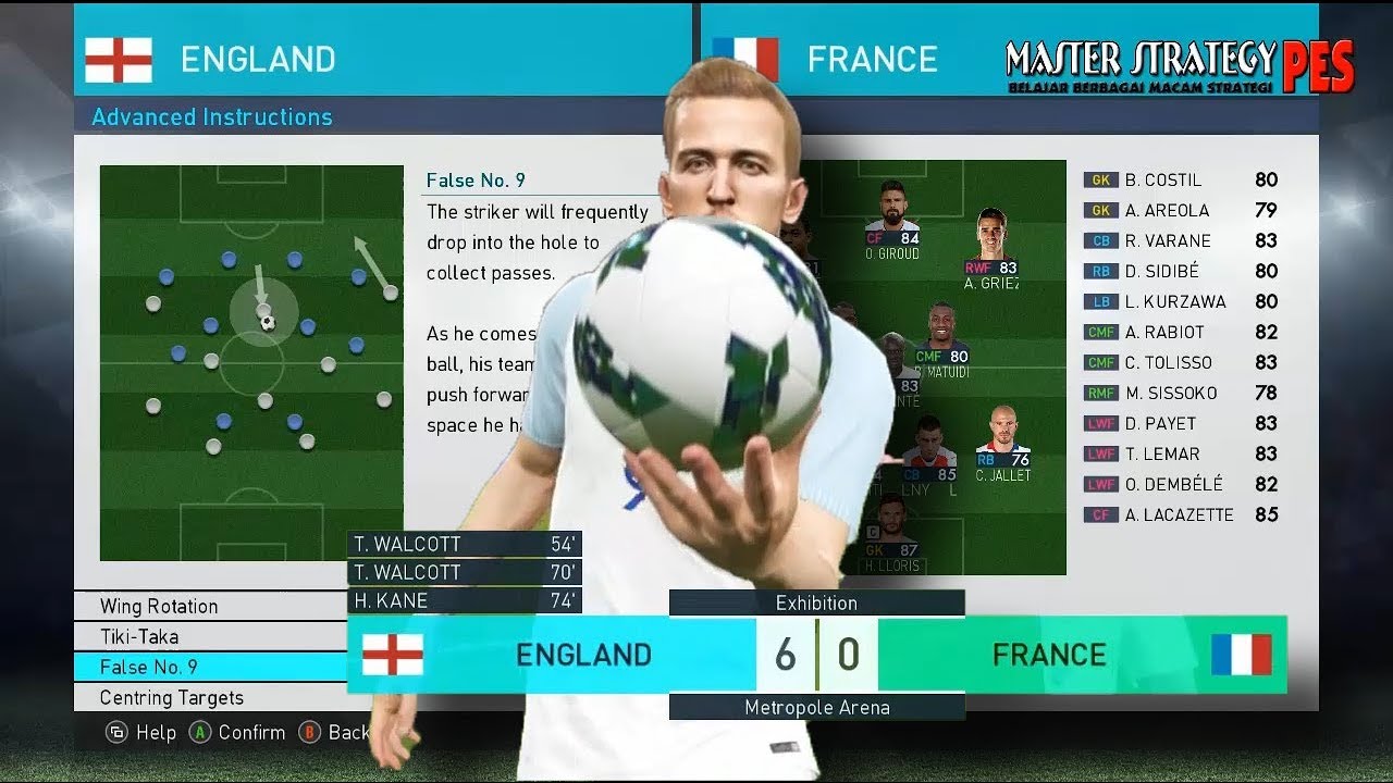Membuat Formasi Terkuat England PES 2018 Mode Coach
