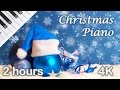 ✰ 2 HOURS ✰ Christmas PIANO Instrumental ♫ ✰ Peaceful Christmas Music ✰ 4K UHD Video Snow Falling