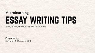 ESSAY WRITING TIPS | PEEL METHOD | CUPS CHECKLIST - A Video-Based Microlearning