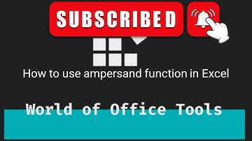 How to use ampersand function in Excel