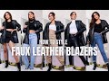 How to style a faux leather blazer! Six Outfit Ideas