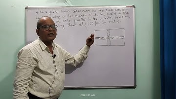 A rectangular lawn 80m x 60 cm has two roads each 10m wide running in the middle of it,one parallel.