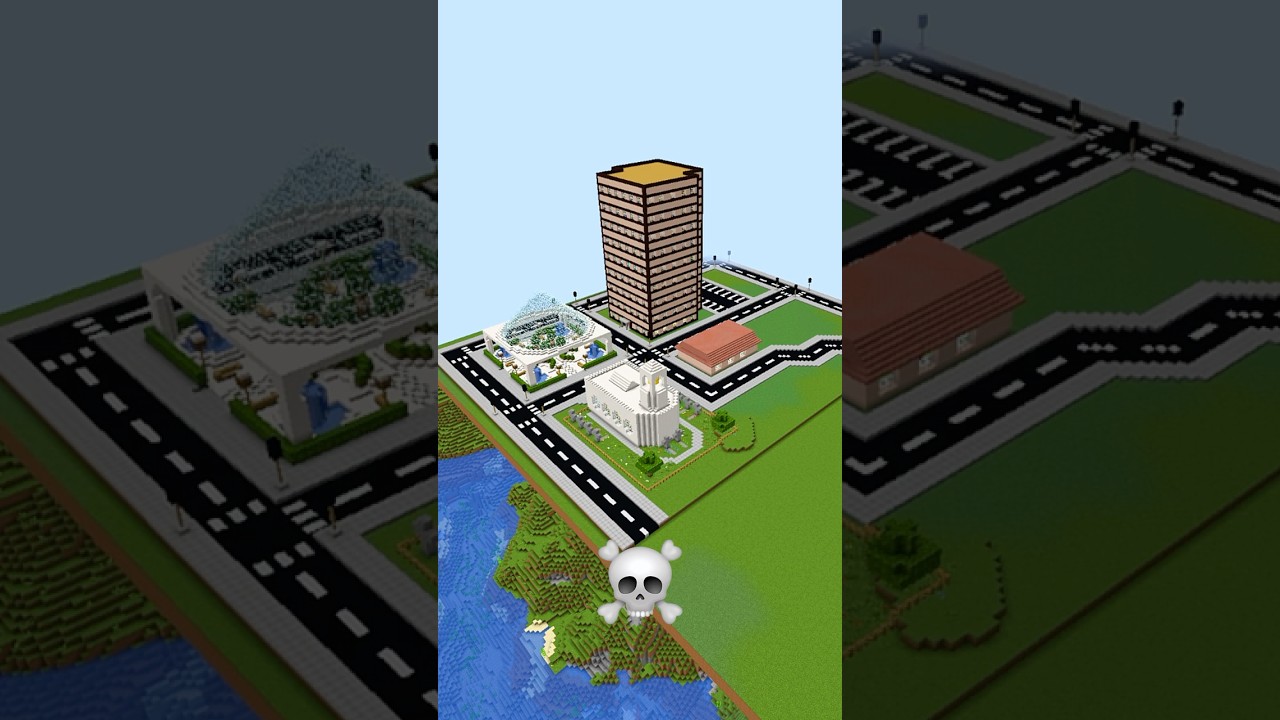 Minecraft City Build Battle - Noob vs Pro vs Hacker vs God #shorts #minecraft