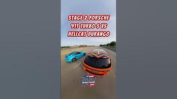 PORSCHE 911 TURBO S VS HELLCAT DURANGO ROLL RACE! #rollracing #hellcat #supercharged #911turbos