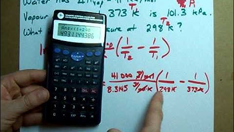 Find the Vapour Pressure (Clausius-Clapeyron Equation)