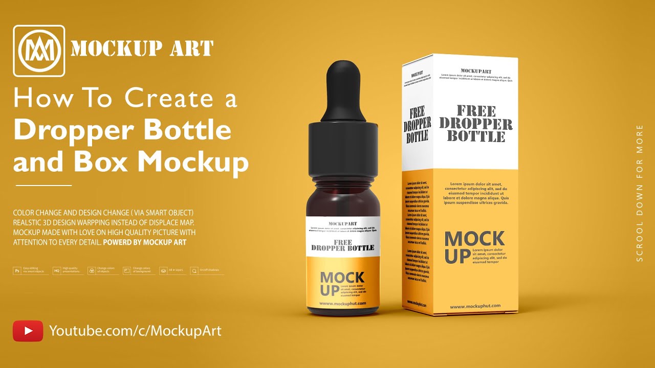 Download How To Make A Dropper Bottle Mockup Photoshop Mockup Tutorial Youtube