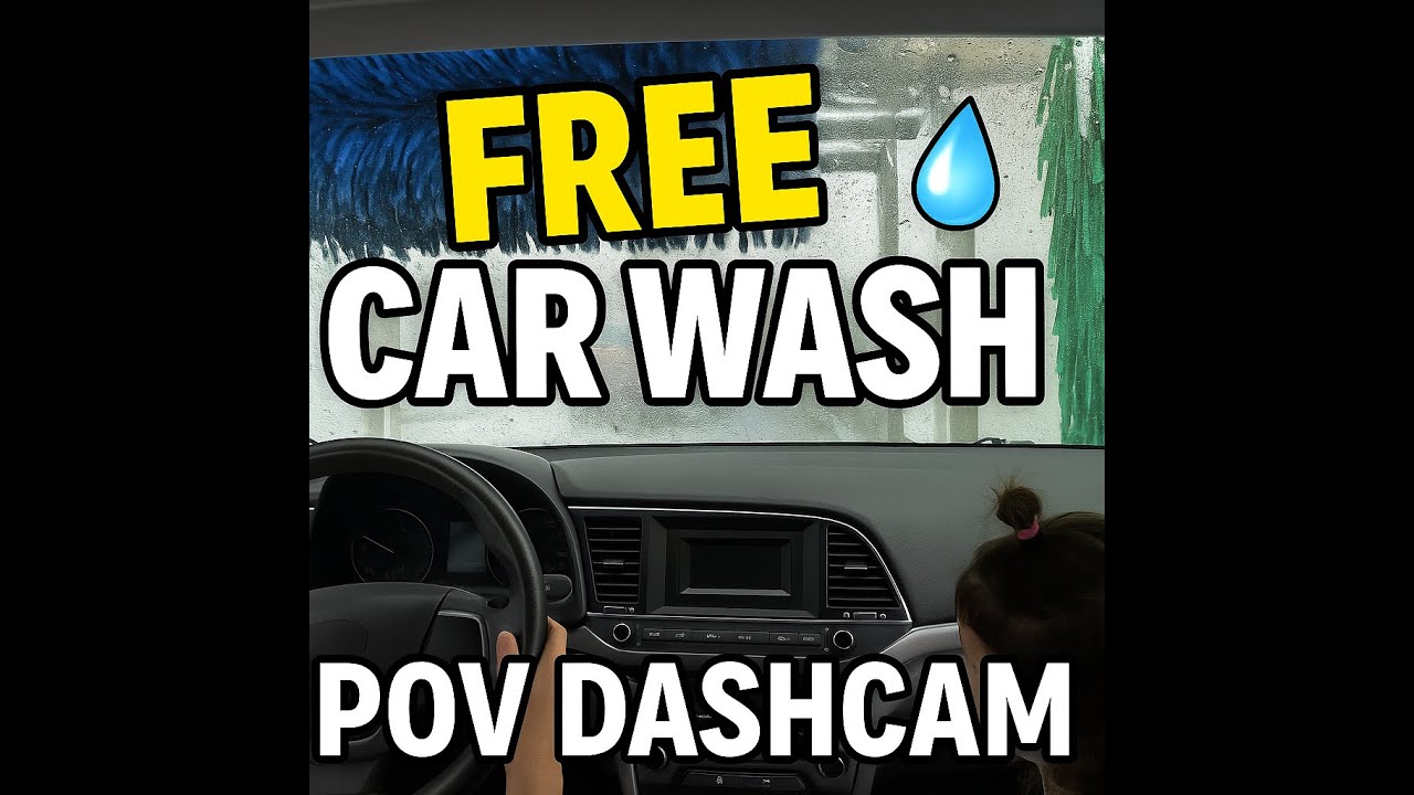 POV Dashcam | Free Car Wash Experience in the U.S. | First Time for My Daughter 🚗💦