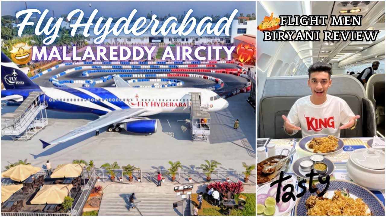 Fly Hyderabad Malla Reddy FlyCity |First Flight Restaurant In Hyderabad✈️(Flight Men Biryani Review)
