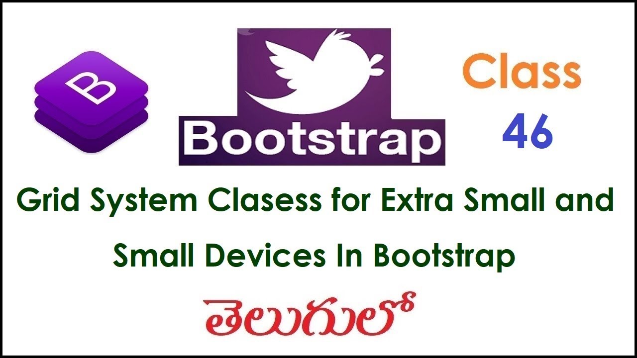 Grid System Clasess for Extra Small and Small Devices In Bootstrap Telugu 46 I Bootstrap Tutorials in telugu doraemon in telugu