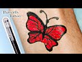 How to make butterfly 🦋 tattoo with pen | butterfly tattoo design