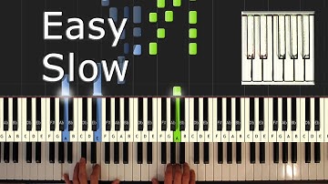 Adele - Hello - Piano Tutorial Easy SLOW - CHORDS ONLY - How To Play (Synthesia)