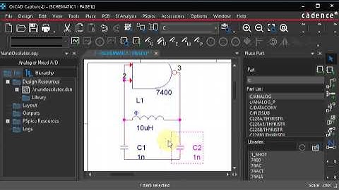 NAND Oscillator Simulation PSPICE OrCAD