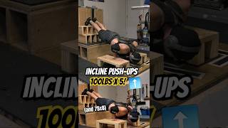 HUGE Incline Push-up PR 💪😤 100lbs for 5 reps!