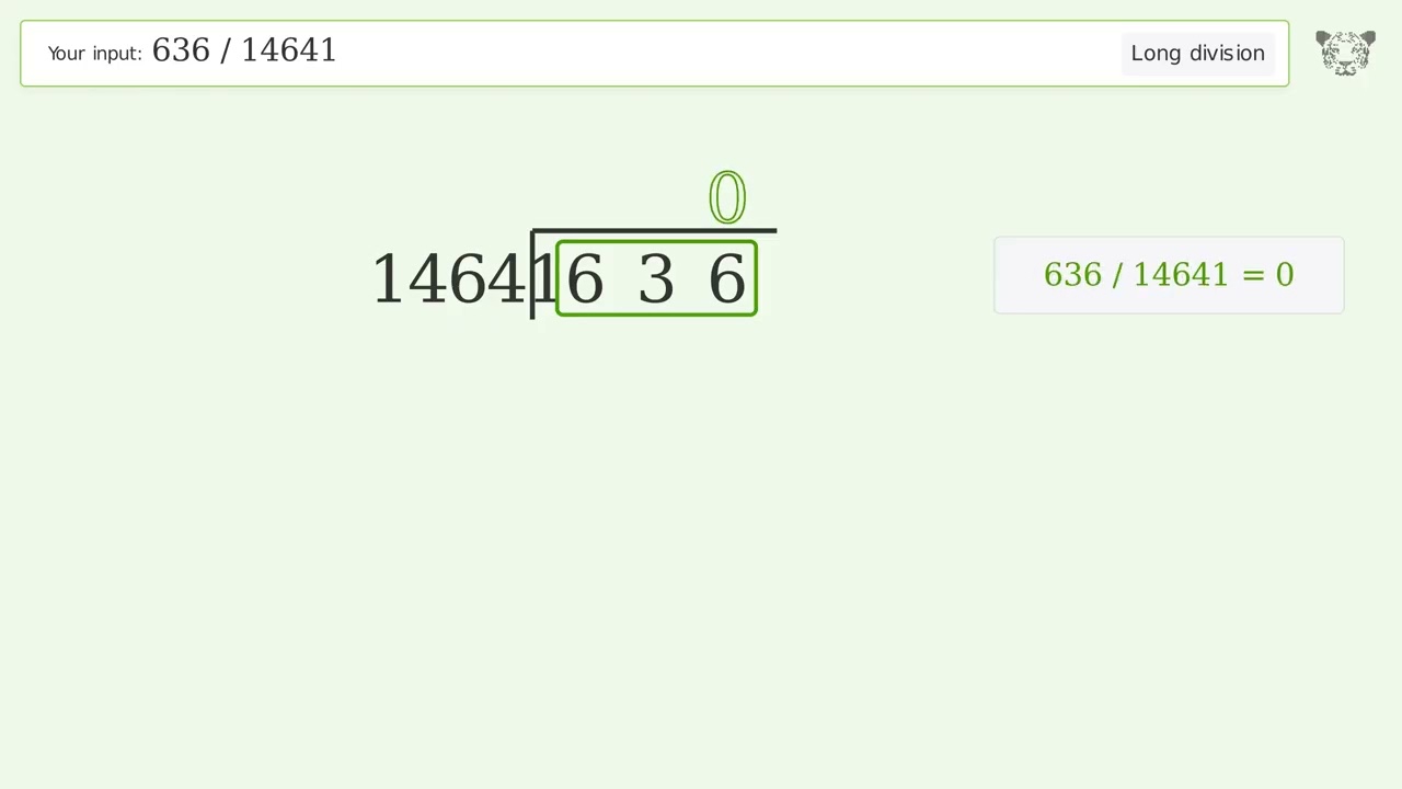 Long Division Problem 636/14641: Step-by-Step Video Solution - YouTube