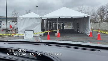 University Hospitals show the drive-thru procedure for coronavirus testing