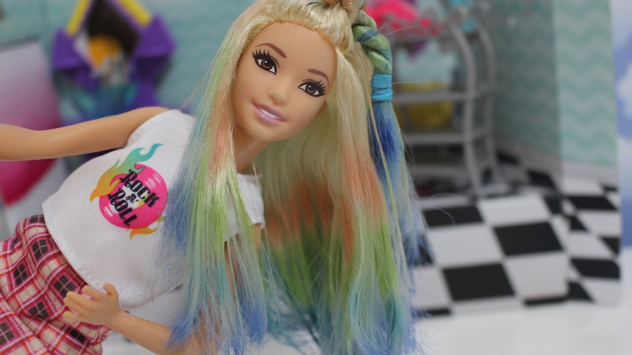 Barbie Dönüşüm - MAC Far ile Barbie Saç Boyama - Bidünya Oyuncak - YouTube