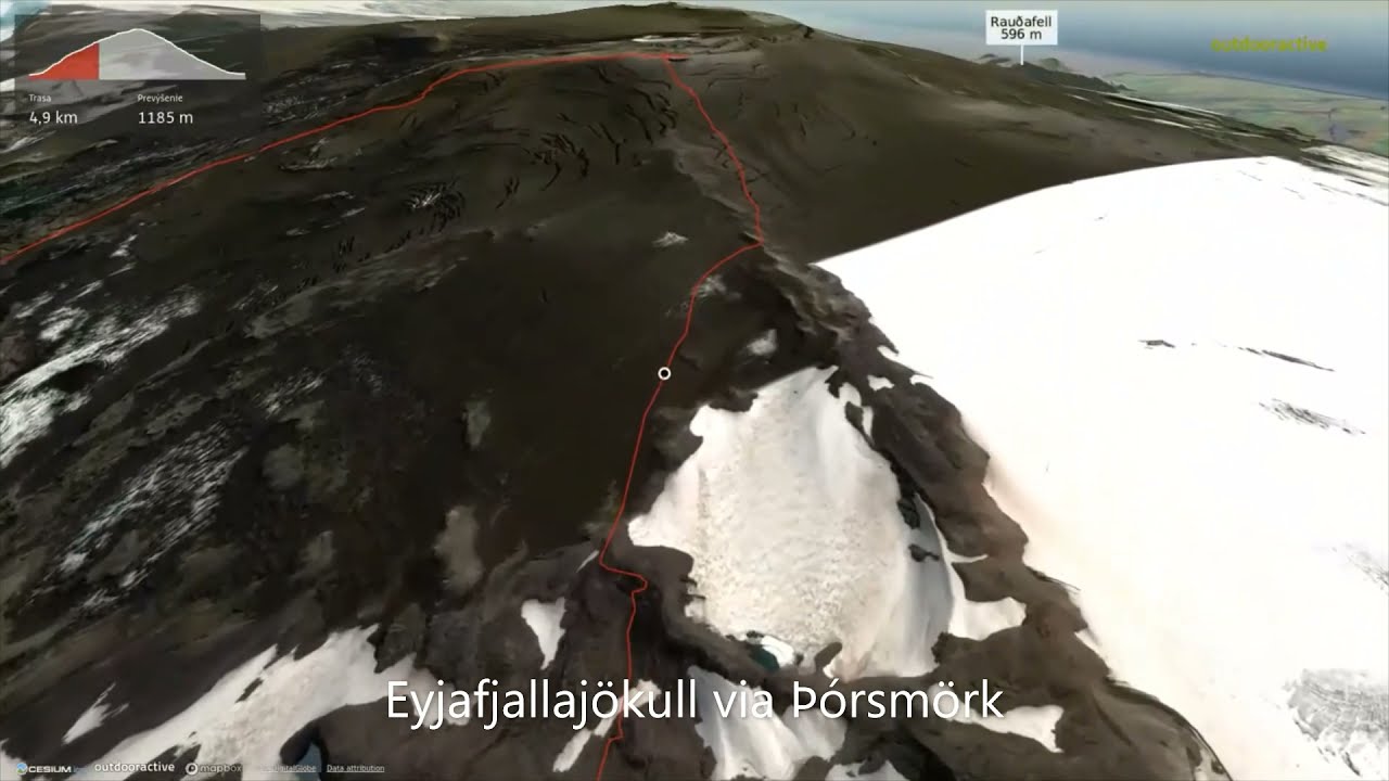 Eyjafjallajökull via Þórsmörk ∆ hiking trails ∆ 3d-trail.com/iceland/ — Eyjafjallajökull — video poster