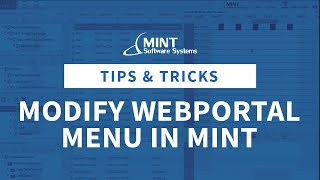 Modify WebPortal Menu in MINT