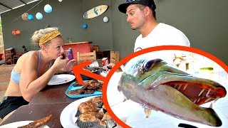 Toothy TRASH Fish Taste Test w/ Wife!!! -Catch n' Cook- Barracuda Ceviche!