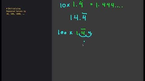 multiply repeating decimals by 10, 100, and 1000