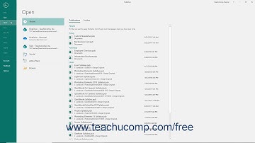 Publisher 2019 & 365 Tutorial Opening Publications Microsoft Training