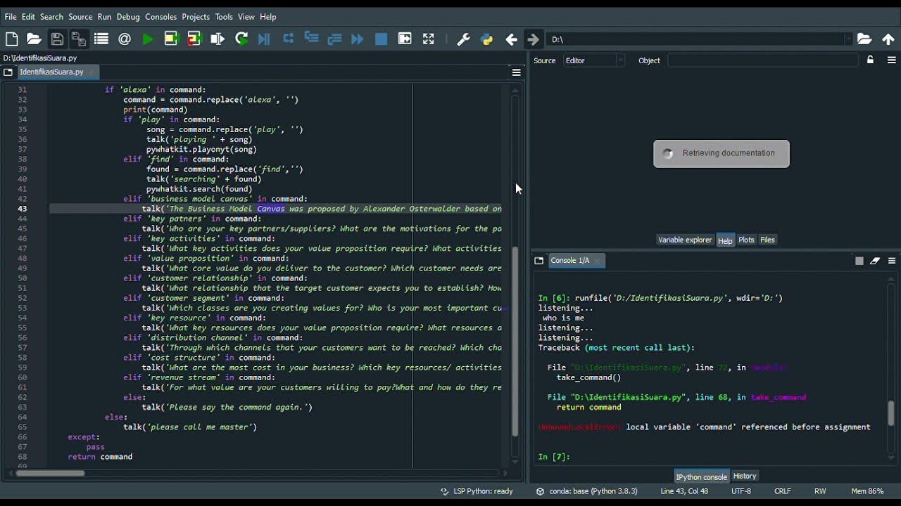 Business Model Canvas Virtual Assistant using Python - YouTube