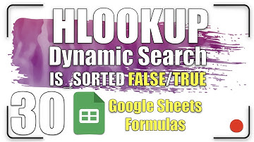 HLOOKUP - Dynamic Search | Google Sheets Formulas 30