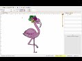 FLAMANT ROSE - Motif de broderie