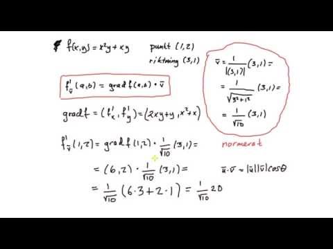 Differentialkalkyl (flerdim) del 10 - riktningsderivata, exempel