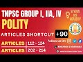 + 90 Articles SHORTCUT | POLITY | TNPSC GROUP I, II A, IV | SEYOON IAS ACADEMY