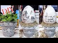 Decoupage Easter egg ❤ Vintage Plant Pot