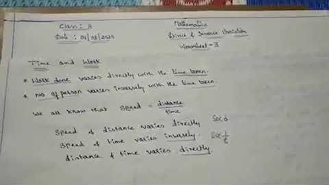 Chapter : 4, DAV,  Direct and Inverse Variation.