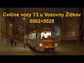 Cvičné tramvaje T3 5502+5520 u Vozovny Žižkov