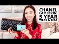 CHANEL LAMBSKIN: 5 YEAR WEAR AND TEAR | How Often I Use It & How I Store It | Is it Worth Buying?