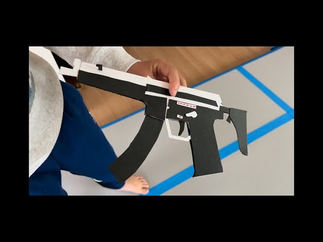 MP5】輪ゴム銃【厚紙】サブマシンガン Rubber band gun - YouTube