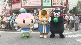 ゆるキャラがパレード 地元の手みやげＰＲ