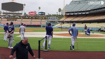 Dodgers pregame: David Peralta, James Outman & Chris Taylor take live BP