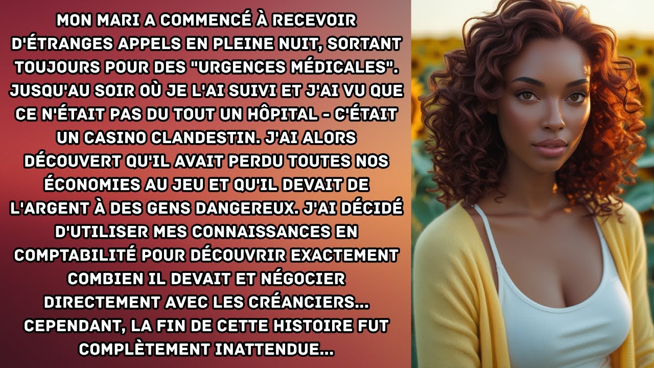 « Urgence, ma chérie, je dois y aller. » C'était sa phrase, toujours la même, prononcée à voix basse dans le noir depuis huit ans. Sauf que cette nuit de décembre, quelque chose dans sa voix m'a...