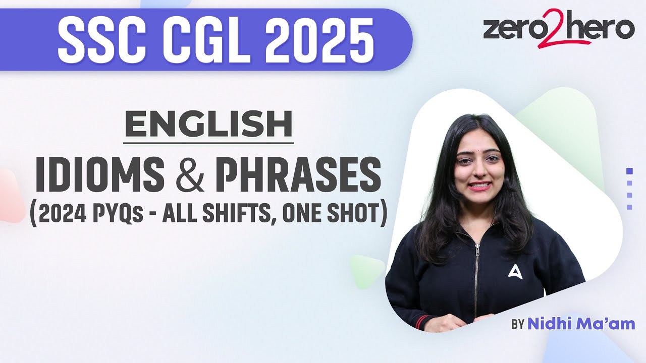 SSC CGL 2025 | SSC CGL English Idioms & Phrases | SSC CGL English Class ...